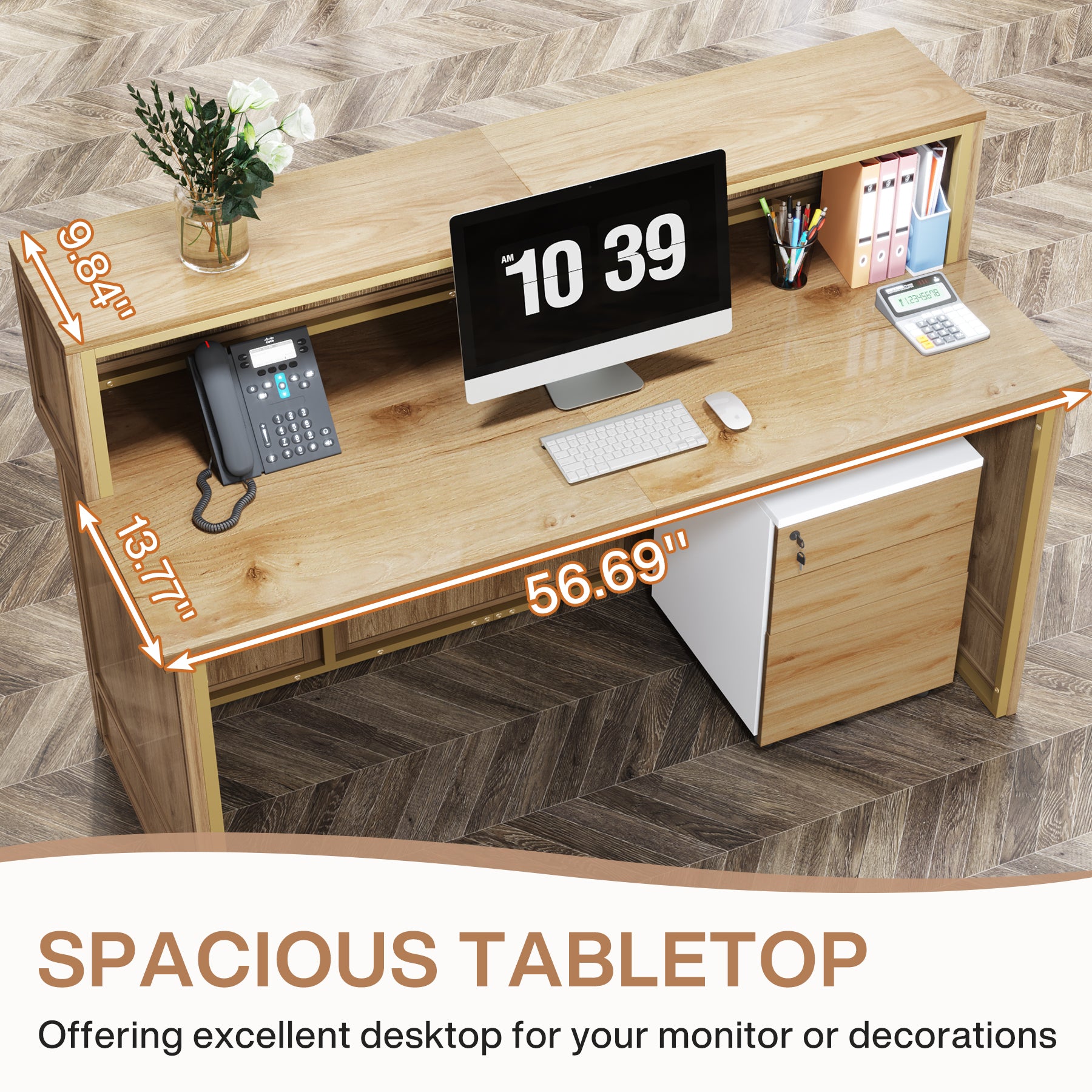 57" Reception Desk with Counter